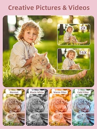 Digital Camera, FHD 1080P Digital Point and Shoot Camera with 16X Zoom Anti Shake, Compact Small Camera for Boys Girls Kids thumbnail 4