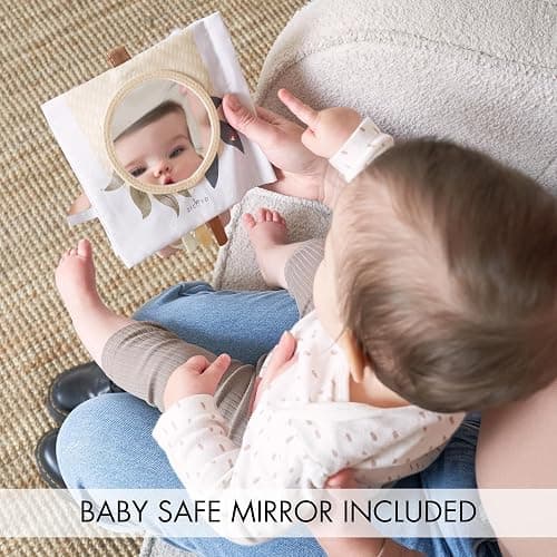 Soft Baby Book with Touch and Feel Pages - Cute Sensory Book for Babies 0-6, 6-12 & 12-18 Months with Mirror & Crinkle Paper - The Perfect Busy Book Toy for Baby Showers Or as a Newborn / Infant Gift thumbnail 4
