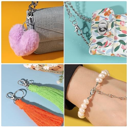 LEOBRO Keychain Making Kit, 265PCS Keychains Clips and Key Rings, Well Crafted Sturdy Key Chain Making Kit, Key Chain Rings, Keychains Hooks, for Key Chains, Lanyard, Jewelry Making, Crafts, Silver thumbnail 7