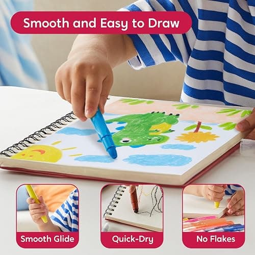 SYNCFUN 24 Pcs Twistable Silky Crayons, Washable Crayons for Paper, Easy to Hold & Quick-Drying Art Supplies, Non-Toxic, Mess Free, Birthday Valentine Easter Gifts for Kids Ages 3 and Up thumbnail 4