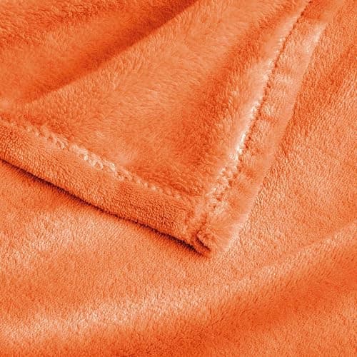 BEDELITE Big Fleece Blanket - 120" x 120" (10' x 10'), Super Soft Fluffy Fuzzy Oversized King Blanket for Bed, Couch, Sofa, Camping, Fits Whole Family, Orange thumbnail 5