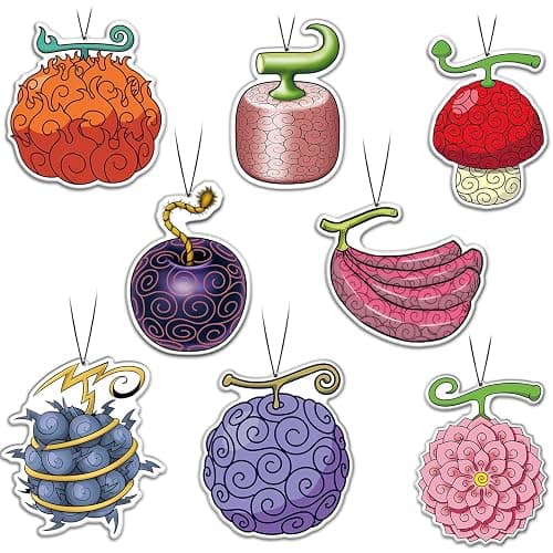One Piece Anime Fruit Car Air Freshener Cards (8 Pack Refreshing Ice Scent) Cute Anime Accessories for Car Interior Hanging Gift Rearview Pendant Supplies - Image 1