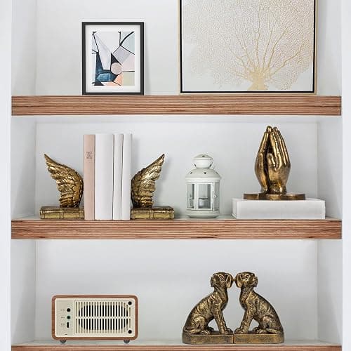 Decorative Bookends for Shelves, Dog Book Ends for Heavy Books, Labrador Retriever Statues Bookends for Heavy Books with Anti-Slip Base Book Holders for Home Office Decor (Gold) thumbnail 6