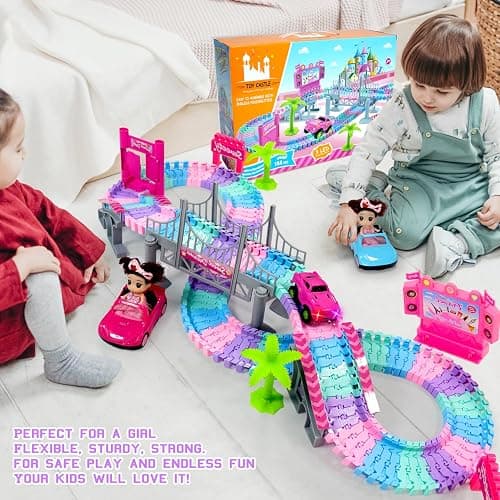 SCKTYZS Car Toys for Girl 4-6,201 PCS Race Car Track for Kids Ages 3-5 Monster Truck 2+ Year Old Birthday Gift,Toddler Cars Toy for 3+ Year Old Girl thumbnail 2