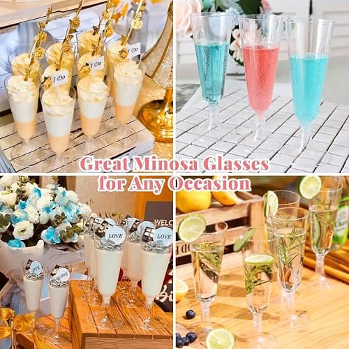 SUREHOME Plastic Champagne Flutes 40 Pack Disposable Champagne Glasses 5oz Clear Plastic Mimosa Glasses Wedding Cocktail Cups Bulk for New Years Eve Party Supplies 2025 Engagement Birthday Decorations thumbnail 7