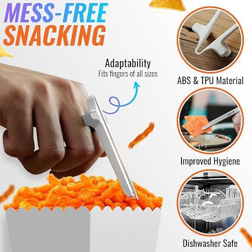 SNACTIV PRO Finger Chopsticks for Gamers - As Seen on Shark Tank! The Official Snacking Tool of the Future - Enjoy Snacks and Chips with Ease - Innovative Gaming Snacking Solution - Snack Chopsticks thumbnail 2