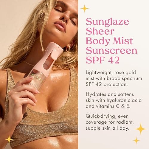 Kopari Rose Gold Sunglaze Sheer Body Mist Sunscreen SPF 42, Infused with Shimmering Body Oil, Hydrating Mist, Hydrates, Brightens, Makeup Friendly, Gives Skin a Glowy Finish, Lightweight, thumbnail 3