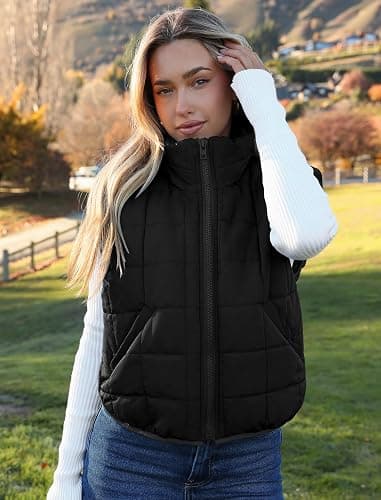 Zeagoo Womens Puffer Vest Ladies Sleeveless Zip Up Outerwear Warm Puffer Lightweight Down all Winter Jackets Coats 2025 thumbnail 5
