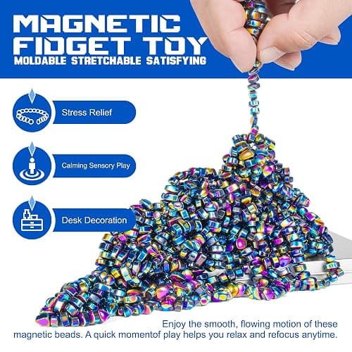 Fidget Toys, 550 PCS Magnetic Putty Sensory Toys for Stress Relief, Anxiety, Autism & ADHD, Colorful DIY Desk Fidget Toys for Teens & Adults, Office Toys Gifts for Men & Women thumbnail 3