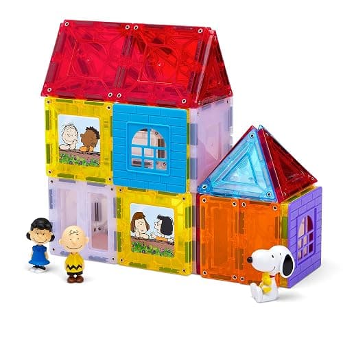 Cra-Z-Art Magnetix 3D Peanuts Charlie Brown and Friends Magnetic Building Tile Playset, Educational, STEM Toys for Ages 3+, 50 Pieces thumbnail 2