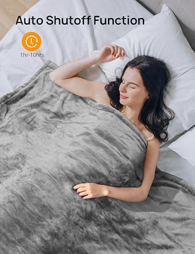 Electric Heated Blanket, Heated Throw Blanket 60" x 50" Soft Flannel Fast Heating Blanket with 10 Heating Levels 1-12 Hours Timer Auto-Off Protection Gifts for Women Men thumbnail 5
