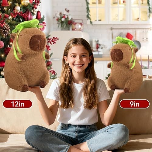 SHINUOER Cute Capybara Plush,Capybara Stuffed Animal,Capibaras Peluches 9 Inch Kawaii Fluffy Soft Plush for Teens Birthday thumbnail 4