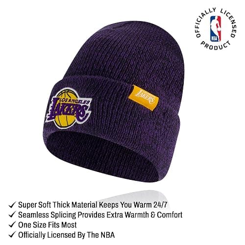 Ultra Game Youth NBA Official Super Soft Winter Beanie Knit Hat with Extra Warm Touch Screen Gloves thumbnail 2