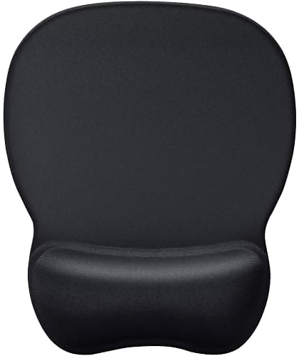 MROCO Ergonomic Mouse Pad with Gel Wrist Rest, Smooth Wrist Support Surface, Non-Slip PU Base for Pain Relief, Comfortable Mousepad for Computer, Laptop, Office & Home, 9.4 x 8.1 in, Black thumbnail 9