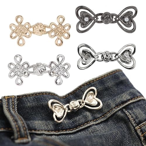 Pants Tightener for Women - Jean Tightening Clips and Pins to Make Waist Smaller - Adjust Waist Clips 4Set - Image 1
