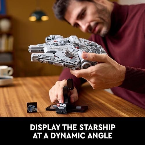 LEGO Star Wars Millennium Falcon A New Hope 25th Anniversary Collectable Model - DIY Building Sets for Adults, Men & Women, Ages 18+ - Comes with Display Stand - Star Wars Gift - 75375 thumbnail 5