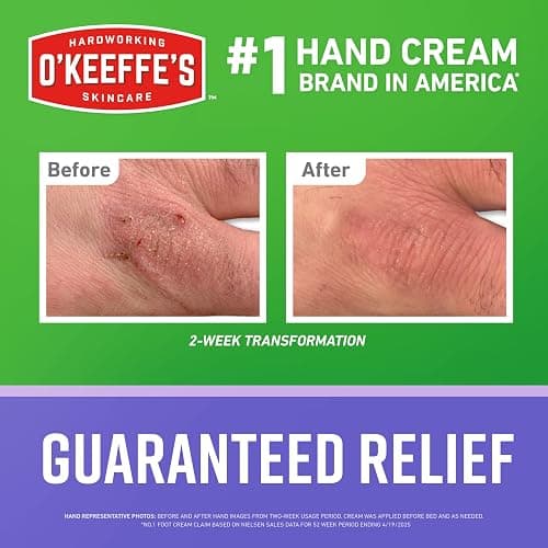 O'Keeffe's Working Hands Hand Cream Plus Night Treatment Cream Bundle - 7 oz Tubes (2 Total) - Repairing Skincare for Cracked, Dry Hands thumbnail 5