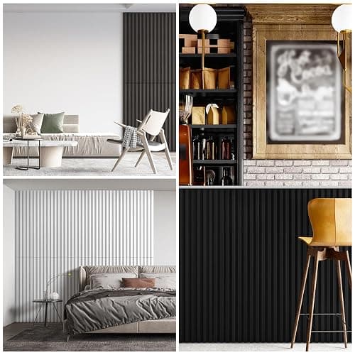 UMIACOUSTICS 8 PCS Slat Wall Panels, 47.2” x 6” Decorative Sound Proof 3D Panels for TV Background, Bar Hotel Reception Counter, White - 47.2 x 6 - White thumbnail 6