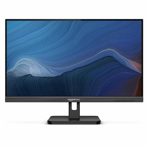 Amazon Basics 24-inch Full HD IPS Monitor, 75 Hz, 1080P, HDMI, Display Port and VGA Input, Adjustable Stand, VESA Compatible, Built-in Speakers for Office and Home, Black - Image 1
