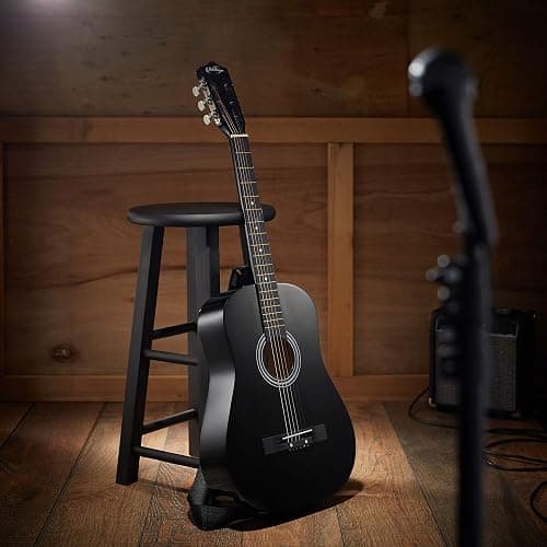 Ashthorpe 38-inch Beginner Acoustic Guitar (Black), Starter Kit with Gig Bag, Extra Strings, Strap, Picks, and Lessons thumbnail 4