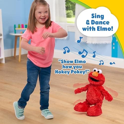 Sesame Street Hokey Pokey Elmo 14” Interactive Plush Toy, Sings, Dances & Plays Music, Bilingual Stuffed Animal for Pretend Play, Soft & Huggable, Ages 18 Months and Up by Just Play thumbnail 3