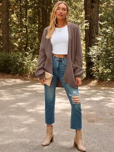 LILLUSORY Womens Oversized Cardigans Soft Knit Cardigan Sweater with Pockets thumbnail 6