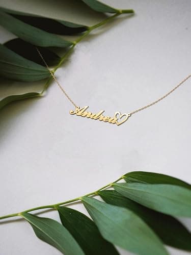 Custom Name Necklace Gold Plated Personalized Nameplate Jewelry Customized Gift for Women thumbnail 2