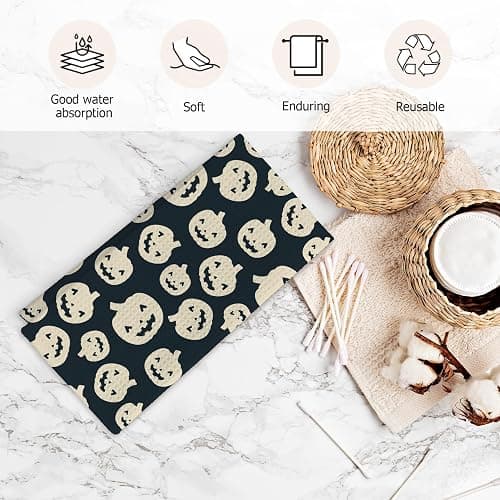 LKETW Halloween Pumpkin Bat Kitchen Dish Towels 16x24in Set of 2, Cute Hand Tea Towels for Kitchen Bathroom Decor, Halloween Decorations thumbnail 7
