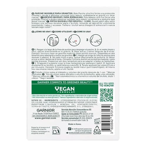 GARNIER Pure Active - Patch Bouton Pack - Réduit L'Apparence des Boutons en 8H* - Cliniquement Prouvé - Invisible & Ultra-Fin - Technologie Hydrocolloïde - Vegan & Cruelty-Free - Homme & Femme thumbnail 2