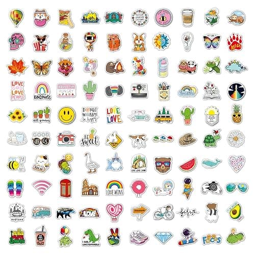 100 Pcs Stickers Aesthetic Waterproof Vinyl Sticker Packs scrapbook autocollant for Kindle Trunk Laptop Water Bottle Hard Hat Skateboard Adults Kids Teens Girls Boys fresh thumbnail 3