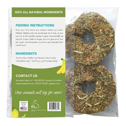Whisker Nibblers Banana Rose Petal Treats for Rabbits, Guinea Pigs and Small Animals thumbnail 2