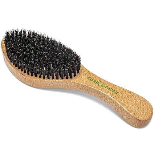 GranNaturals Medium Wave Brush & Smoothing Hair Brush - Curved Boar Bristle Hairbrush for 360 Waves & Slick Back Brush thumbnail 4