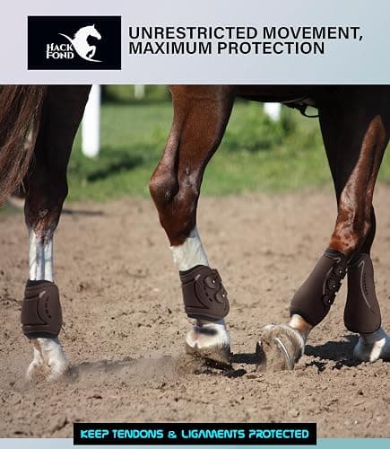 HackFond Horse Tendon Boots, Fetlock Boots & Open Front Boots for Jumping, Set of 4, Horse Protection Leg Guard thumbnail 5
