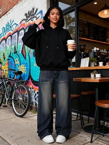 Handfrog Women Baggy Jeans Low-Mid Rise Denim Pants with Pockets Y2k 90s Jeans for Girls thumbnail 5