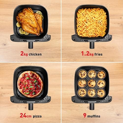 Tefal Easy Fry Mega Air Fryer, 7.5L Capacity (Serves Up to 8), 8 Preset Cooking Programs, Compact Design, Energy-Efficient, Dishwasher-Safe Basket, EY8558G0 - Black thumbnail 7