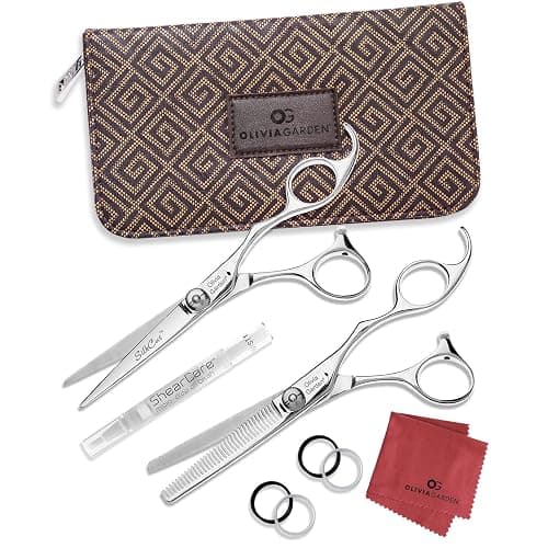 Olivia Garden SilkCut Professional Shear & Thinner Case - Razor Sharp Blade, Ergonomic Handle - Image 1