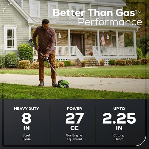 Greenworks 80V All-Terrain Brushless Edger, 8" Steel Blade, 2.25" Pro Depth & Tool-Free Adjust, 27cc Gas Power Equivalent, Battery and Charger Not Included thumbnail 3