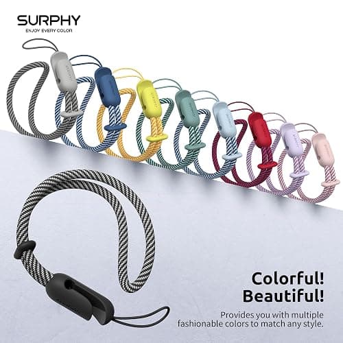 SURPHY 2 Pack Phone Lanyard for Cellphone Case, Phone Wrist Strap for Case, Cellphone Strap with 2-Color Braided, Charm Wrist Lanyard for Women and Men, Cellphone Wrist Lanyard for Women, Pink & Black thumbnail 6