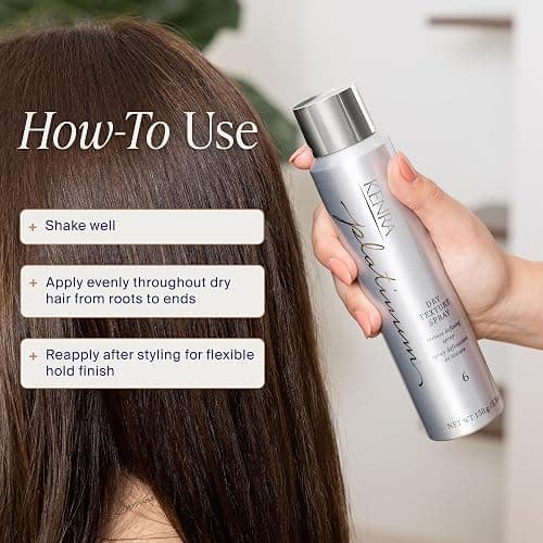 Kenra Platinum Dry Texture Spray 6 | Texture Defining Styler | Increases Texture & Fullness | Absorbs Oils & Impurities | Ultra-Lightweight, Non-Drying Formulation | All Hair Types thumbnail 5