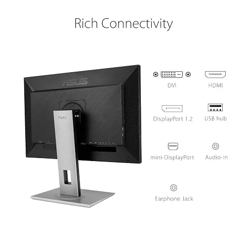 ASUS ProArt Display PA278QV 27” WQHD (2560 x 1440) Monitor, 100% sRGB/Rec. 709 ΔE < 2, IPS, DisplayPort HDMI DVI-D Mini DP, Calman Verified, Anti-glare, Tilt Pivot Swivel Height Adjustable, Black thumbnail 6