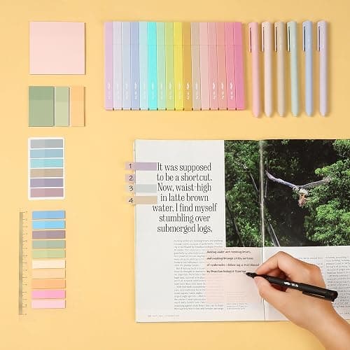 Mr. Pen- Aesthetic Book Annotation Kit, Aesthetic Highlighters and Gel Pens, Transparent Sticky Notes, Transparent Sticky Tabs for Books, No Bleed Highlighters for Bible Pages No Bleed thumbnail 5