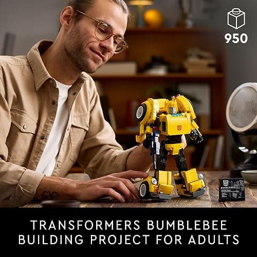 LEGO Icons Transformers Bumblebee Action Figure, Collectible Robot Gift for Adults, Movie Themed Model Building Set for Sci-Fi Enthusiasts and Transformers Fans, Converts to Vehicle Mode, 10338 thumbnail 3