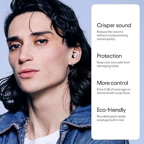 Loop Experience 2 Plus Ear Plugs – Stylish Certified Hearing Protection for Concerts & Festivals, Live Events, Sports, DJs & Nightlife – 17dB Noise Reduction, (High-Fidelity) + Mute for extra coverage thumbnail 2