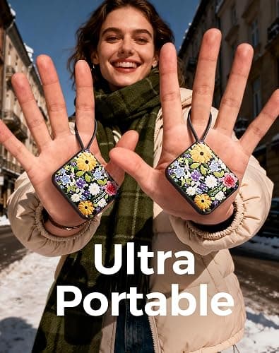Ocoopa Hand Warmers Rechargeable UT5 Nano – Slim Electric Pocket Heater, Smart Temp Control, 14Hrs Battery, UL Safety, Artists in Bloom Design, Practical Gifts for Women, Christmas, Outdoor, Office thumbnail 4