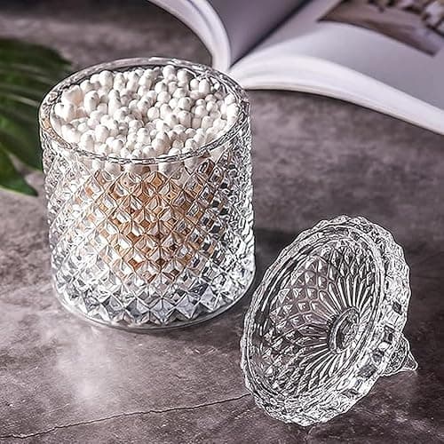 Wattepadspender,Wattestäbchen Behälter,Wattepads aufbewahrung,Bad zubehör,Kosmetikaufbewahrung,Tampon,ohrenstäbchen,ohrstäbchen,Badezimmer organizer,spender,box,q tips holder,qtip jar,q-tip,dispenser thumbnail 2