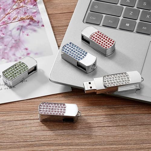 GARRULAX USB Flash Drive, 16GB/32GB/64GB/128GB USB2.0 Rotatable Memory Stick Date Storage Pendrive Thumb Drives U Disk(64GB,Pink) thumbnail 7