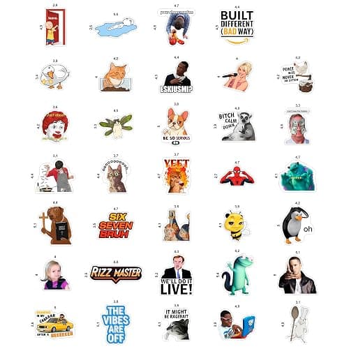 160Pcs Meme Stickers for Adults - Funny Stickers for Water Bottle, Pop Culture Decals for Laptop - Sarcastic, Humour, Silly Decals Vinyl - Meme Gifts for Men and Women thumbnail 6