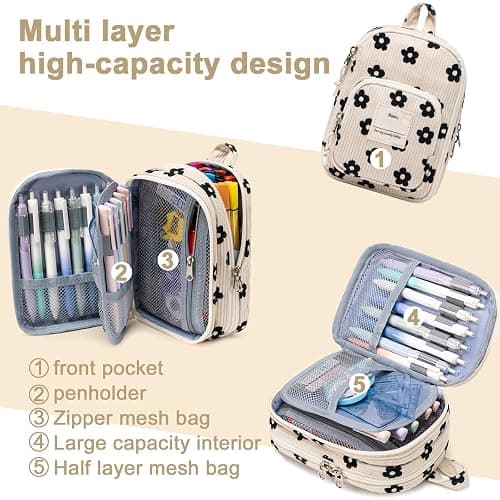 LEDAOU Pencil Case Cute Zipper Pencil Pouch Large Capacity Pencil Bag Organizer School Supplies for Girls Boys Kids thumbnail 3