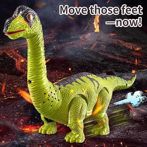BLmukce 3-Pack Electronic Walking Dinosaur Toys for Toddlers 2-4, Moving Dinosaurs Toys with Lights, Roaring Sounds, T-Rex, Brachiosaurus & Stegosaurus, Xmas Birthday Gift for 2 3 4 5 6 Years Old Boys thumbnail 5