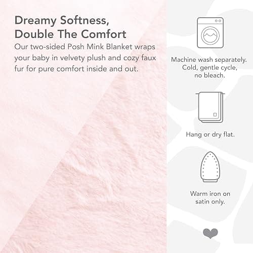 Little Giraffe Posh Mink Baby Blanket - Double-Sided Ultra Soft Plush Fabric, Cozy & Cuddly Comfort Blanket for New Moms, Newborn Girls, Receiving Blanket for Crib & Nursery, 29" x 35", Pink thumbnail 4